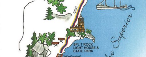 Sketched map showing the trail