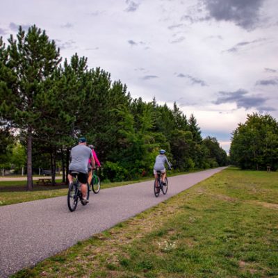 bicyclists on trail in Dorset