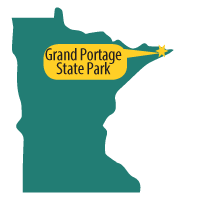 Map of MN pinpointing Grand Portage State Park