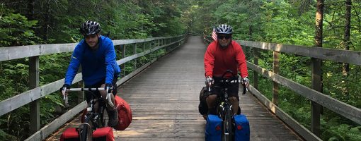 My husband and son on a bike trip. They started out in Itasca State Park, then biked on to the Mi-Gi-Zi, Heartland and Paul Bunyan trails and into Minneapolis.