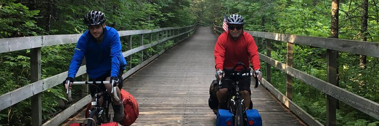My husband and son on a bike trip. They started out in Itasca State Park, then biked on to the Mi-Gi-Zi, Heartland and Paul Bunyan trails and into Minneapolis.