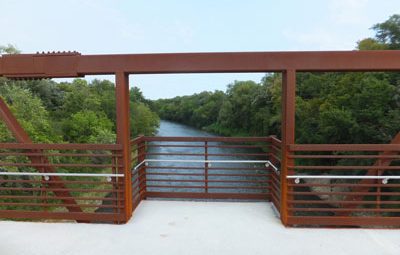 View of Cannon River from bridge Mill Towns State Trail