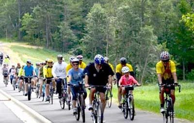 Group ride on Paul Bunyan State Trail in Crow Wing
