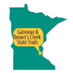 Map of MN with Gateway-Brown's Creek State Trail