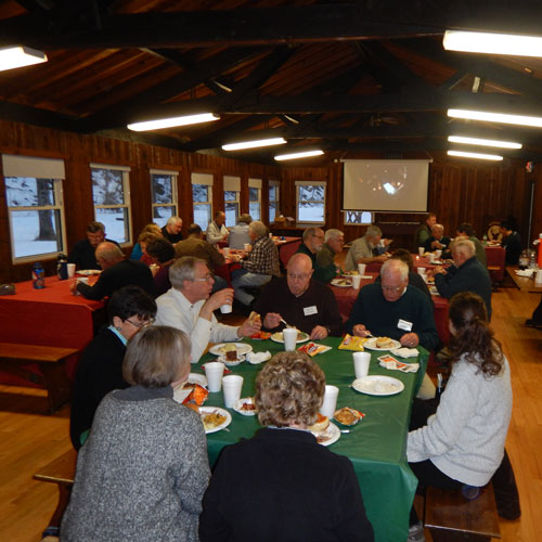 Friends of Whitewater gather for dinner in park lodge