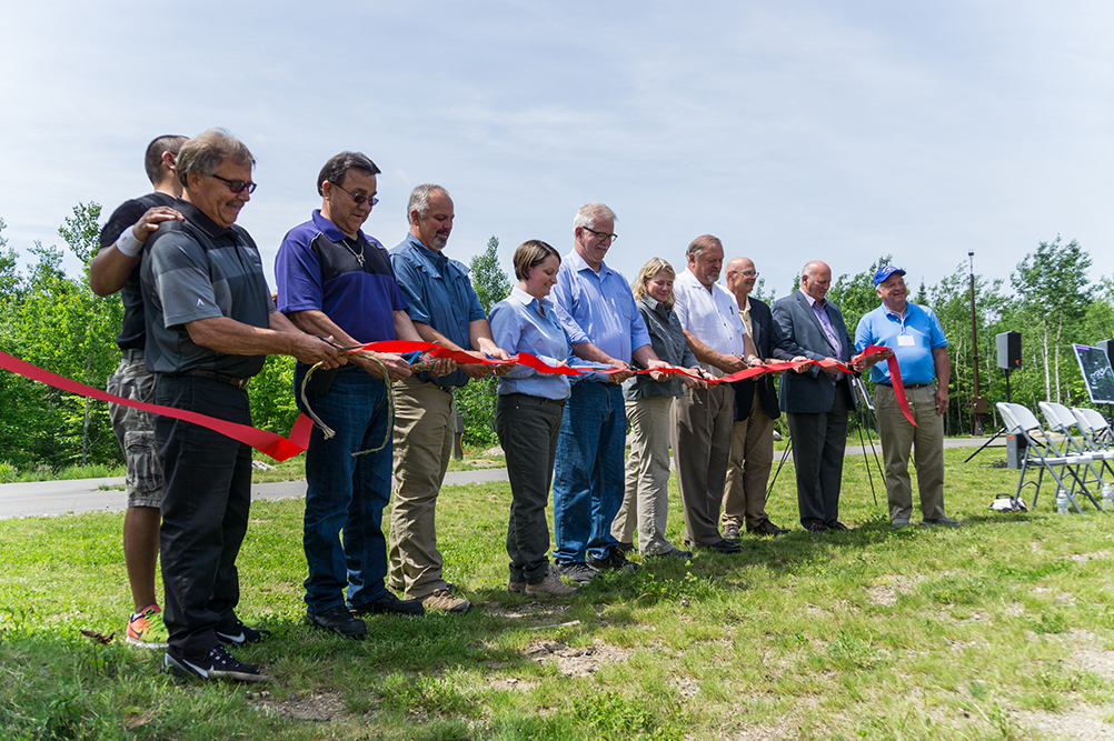 Cutting the ribbon on the new campground for Lake Vermilion State Park