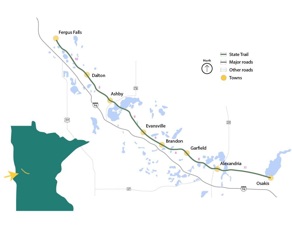 Central Lakes State Trail Map