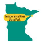 Star on map of MN where Temperance River is located