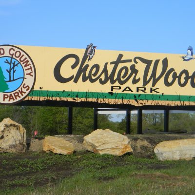 Chester Woods Park sign