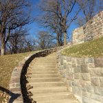 Historic stone stairway by the beach house