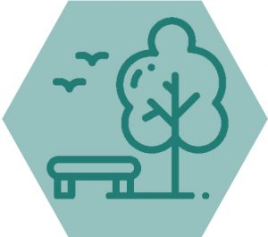 icon of bench and tree