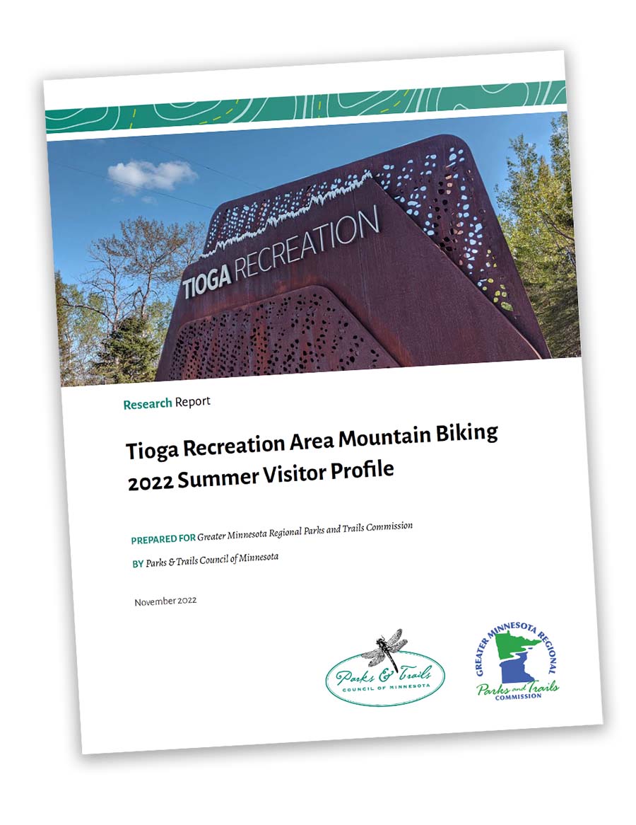 Cover of a Research Report shows metal entrance sign to Tioga