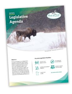 Document image of Legislative Agenda with an image of a bison