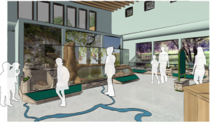 rendering of exhibits in nature center