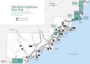 Map of Split Rock Lighthouse with overlay