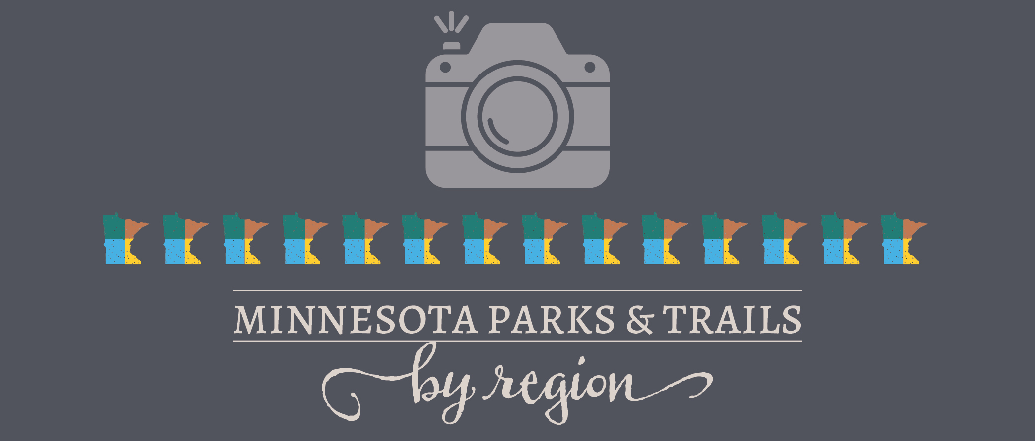 Banner image with a clipart camera and shape of Minnesota